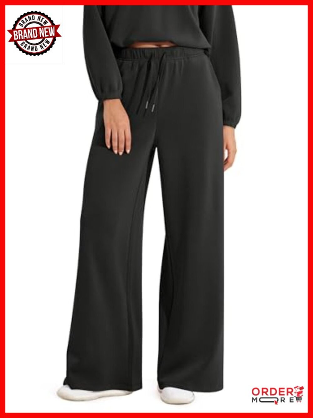 Modal Soft Extra Wide Leg Pants with Pockets Drawstring High Waist Pull-On